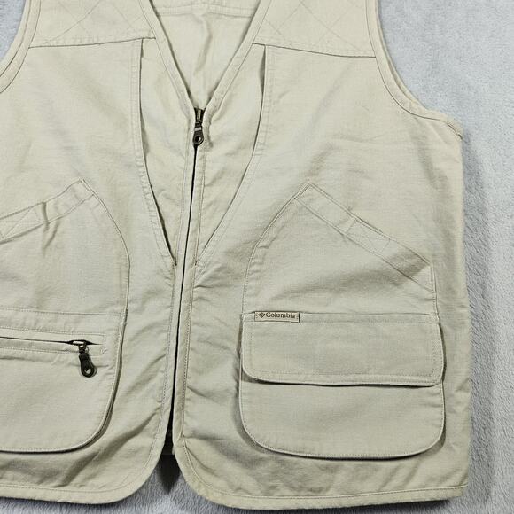 VTG Columbia Utility Vest Mens Size Med Sportswear Company Pockets Beige Fishing - Picture 3 of 13